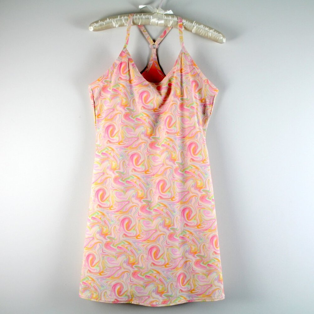 Outdoor Voices Multicolor Pink Marble Lined Pocket Shorts Exercise Dress S